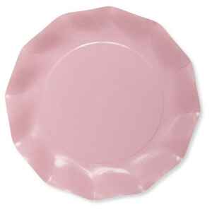 Piatti Piani di Carta Compostabile a Petalo Rosa quarzo 27 cm Extra