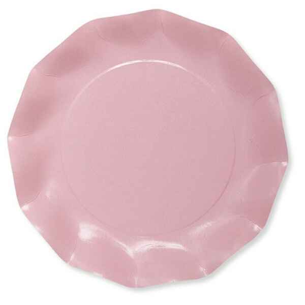 Piatti Piani di Carta Compostabile a Petalo Rosa quarzo 27 cm Extra