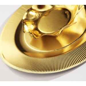 Extra Piatti Piani di Carta a Petalo Oro Metallizzato Lucido 24 cm