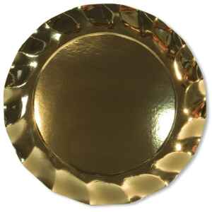 Piatti Piani di Carta a Petalo Oro Metallizzato Lucido 27 cm Extra