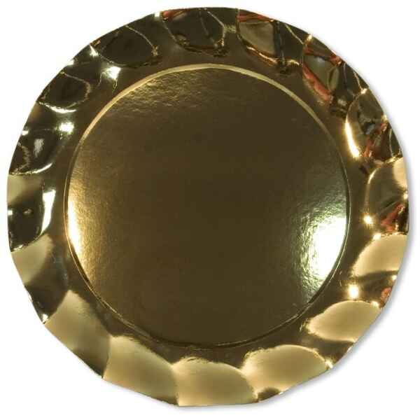 Piatti Piani di Carta a Petalo Oro Metallizzato Lucido 32,4 cm Extra