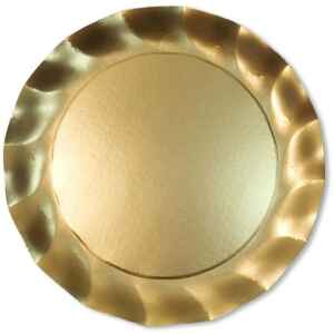 Extra Piatti Piani di Carta a Petalo Oro Metallizzato Satinato 24 cm