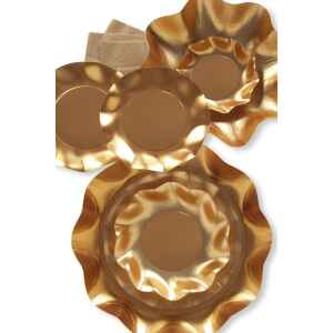 Piatti Fondi di Carta a Petalo Oro Metallizzato Satinato 18,5 cm 10 Pezzi