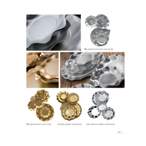 Extra Piatti Fondi di Carta a Petalo Oro Metallizzato Satinato 24 cm