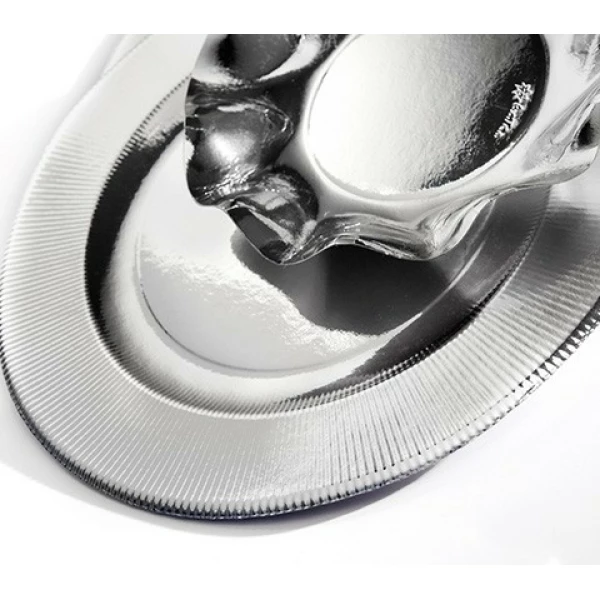 Extra Piatti Piani di Carta a Petalo Argento Metallizzato Lucido 24 cm