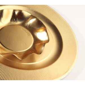 Piatti Piani di Carta a Righe Oro Metallizzato Satinato 32,4 cm 4 Pezzi