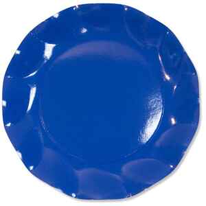 Piatti Piani di Carta a Petalo Blu Cobalto 27 cm 10 Pz