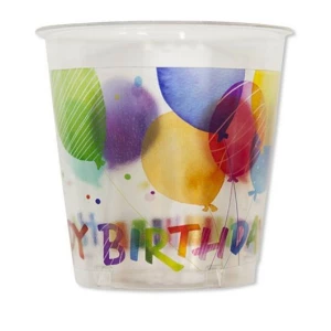 Bicchieri di Plastica Happy Birthday 300 cc 8 Pezzi