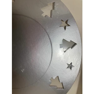 Sottopiatto Piano con alberelli Argento Satinato 34 cm 4 Pz