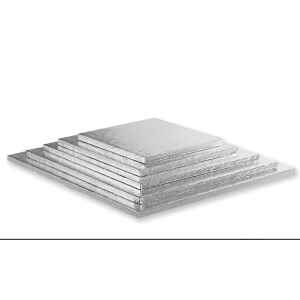 Sottotorta - Vassoio Rigido Quadrato Argento H 1,2 cm 55 x 55 cm