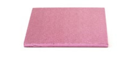Sottotorta - Vassoio Rigido Quadrato Rosa H 1,2 cm 15 x 15 cm