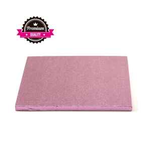 Sottotorta - Vassoio Rigido Quadrato Rosa H 1,2 cm 30 x 30 cm