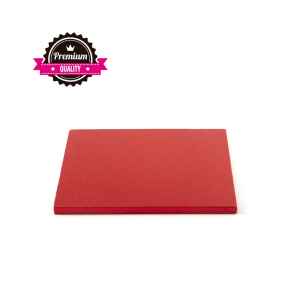 Sottotorta - Vassoio Rigido Quadrato Rosso H 1,2 cm 15 x 15 cm