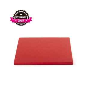 Sottotorta - Vassoio Rigido Quadrato Rosso H 1,2 cm 20 x 20 cm
