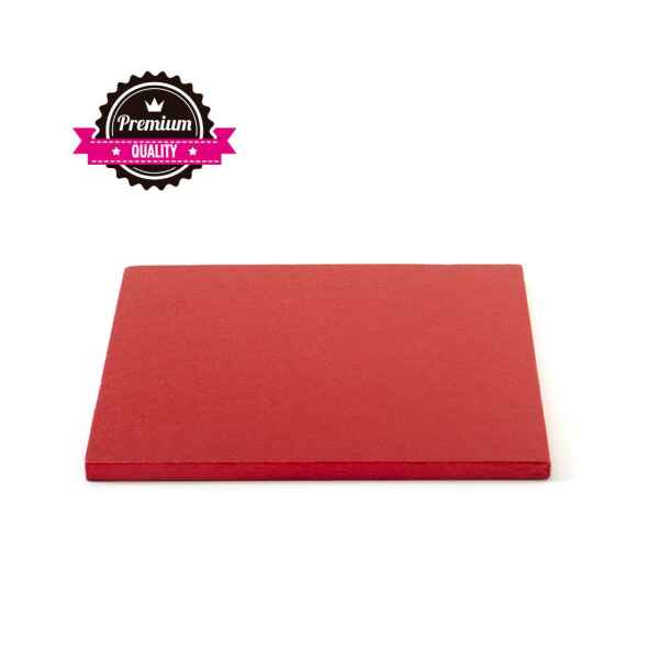 Sottotorta - Vassoio Rigido Quadrato Rosso H 1,2 cm 25 x 25 cm