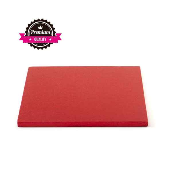 Sottotorta - Vassoio Rigido Quadrato Rosso H 1,2 cm 30 x 30 cm