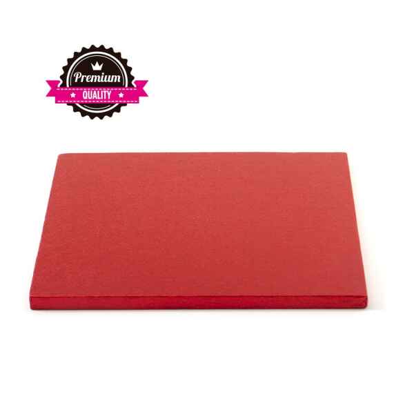 Sottotorta - Vassoio Rigido Quadrato Rosso H 1,2 cm 35 x 35 cm