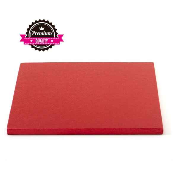 Sottotorta - Vassoio Rigido Quadrato Rosso H 1,2 cm 40 x 40 cm