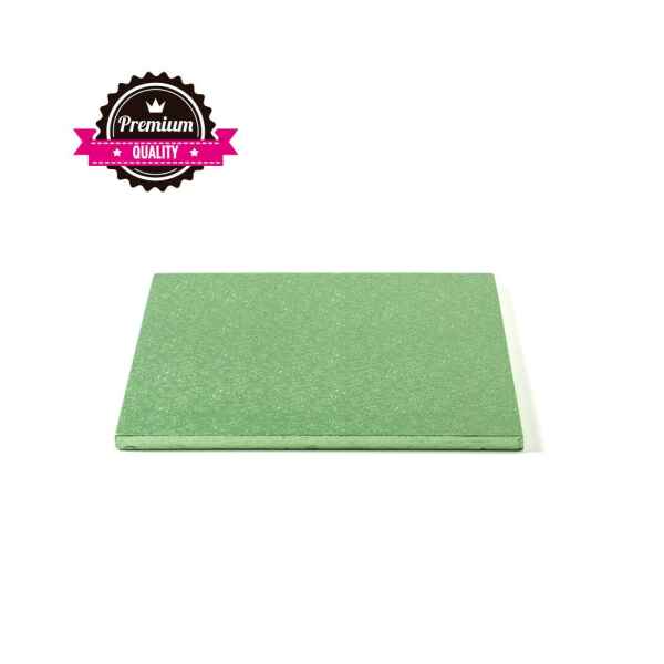 Sottotorta - Vassoio Rigido Quadrato Verde Chiaro H 1,2 cm 15 x 15 cm