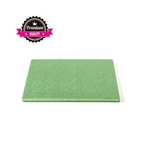 Sottotorta - Vassoio Rigido Quadrato Verde Chiaro H 1,2 cm 20 x 20 cm