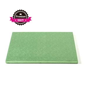 Sottotorta - Vassoio Rigido Quadrato Verde Chiaro H 1,2 cm 35 x 35 cm