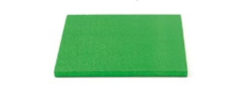 Sottotorta - Vassoio Rigido Quadrato Verde H 1,2 cm 25 x 25 cm