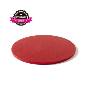 Sottotorta - Vassoio Rigido Tondo Rosso H 1,2 cm Diametro 25 cm