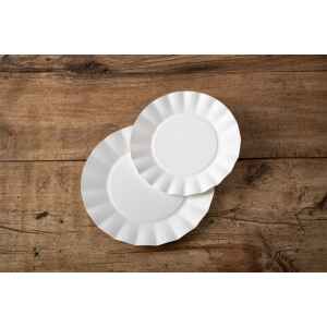 Piatti Piani di Carta Compostabile Opaco Bianco 24,5 cm 8 Pz