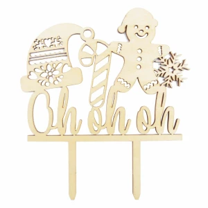 Cake Topper in legno Wood Oh Oh Oh Scrapcooking