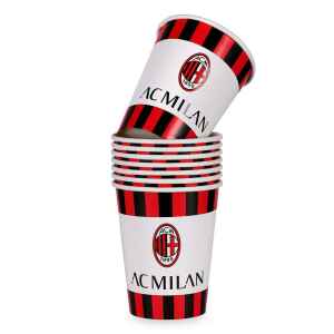 Bicchiere carta 266 ml Milan AC 8 Pz-1