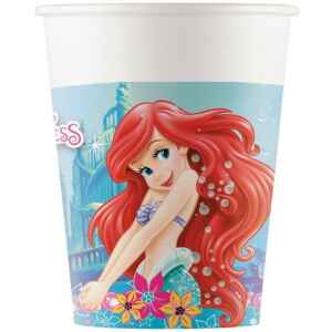 Bicchieri di Carta 200 ml Sirenetta Ariel Marmaid 8 Pz Disney