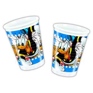 Bicchieri di Plastica 180 - 200 cc Donald Duck 8 Pz Disney