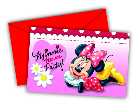 Biglietti Inviti Compleanno Minnie e Daisies 6 Pz Disney