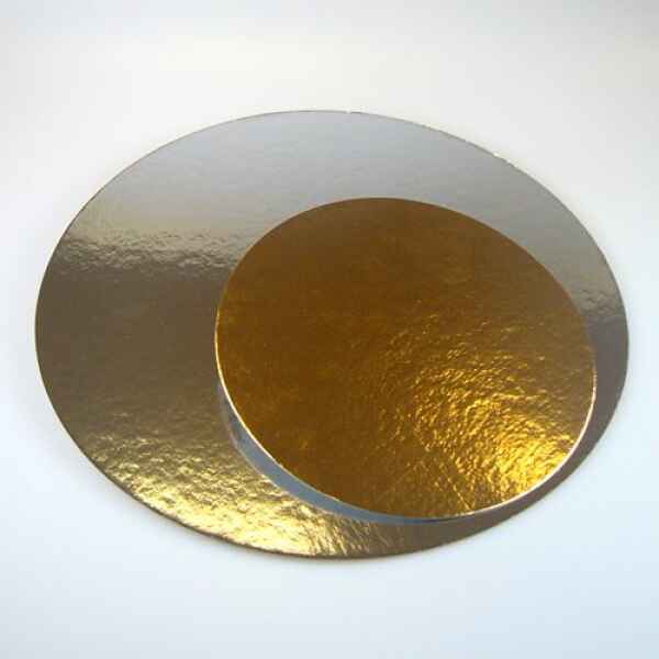Sottotorta - Vassoio Rotondo Double Face Oro - Argento 35 cm 100 Pz FunCakes
