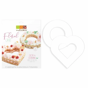 Modello per torta Floreal Cuore e Ghirlanda Scrapcooking