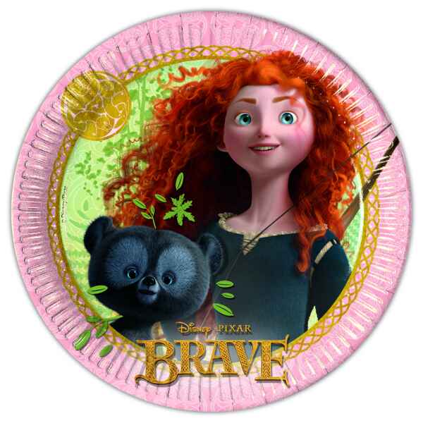 Piatto Piano di Carta 23 cm Brave 8 Pz Disney