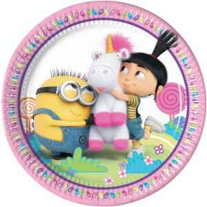 Piatto Piano di Carta 23 cm FLUFFY Minions 8 Pz