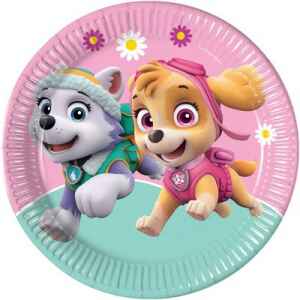 Piatto Piano di Carta 23 cm Paw Patrol Skye and Everest 8 pz