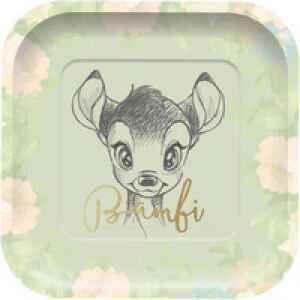 Piatto piano quadrato Bambi Cutie 24 cm Disney 8 Pz