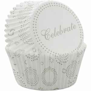 Pirottini - Cupcake da Forno Celebrate Argento 5 cm 75 Pz Wilton