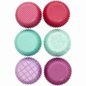 Pirottini - Cupcake da Forno Rosa Turchese Viola 5 cm 150 Pz Wilton