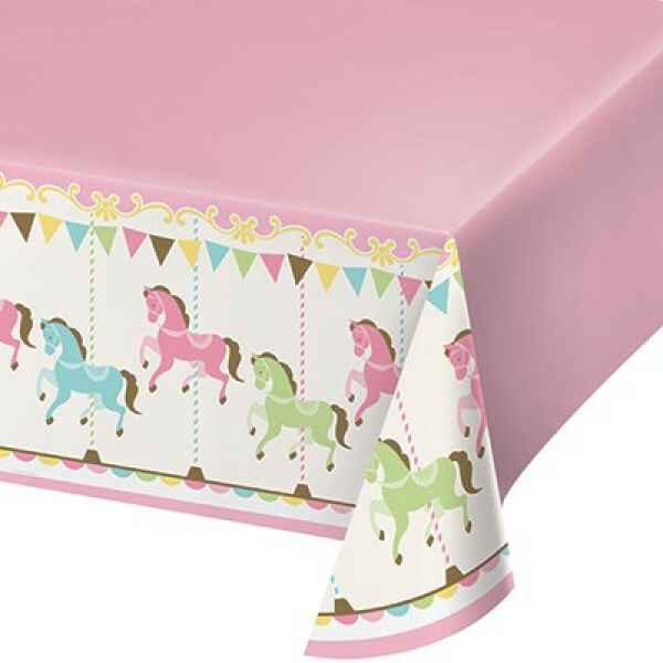 Tovaglia di Plastica 137 x 259 cm Giostra - Carousel 1 Pz - CakeCaramella