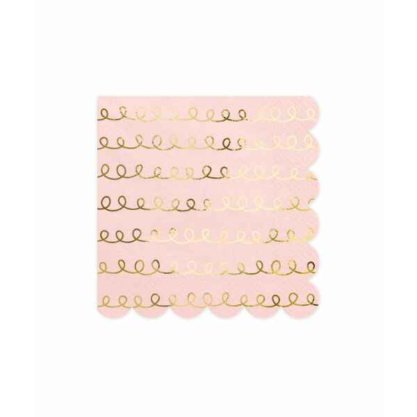 Tovagliolo di carta Rosa Oro 33 x 33 cm 20 Pz PartyDeco