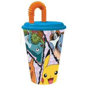 Bicchiere con Cannuccia Pokemon 430 ml 1 Pz