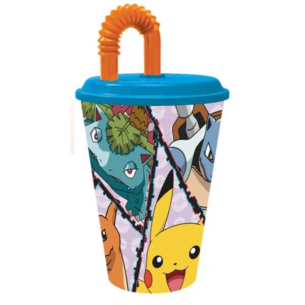 Bicchiere con Cannuccia Pokemon 430 ml 1 Pz