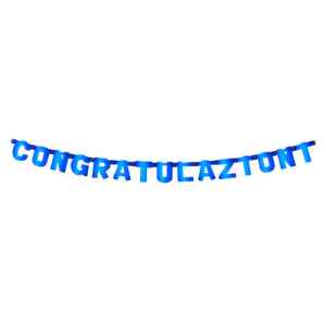 Festone Congratulazioni XL Blu Metallizzato 225 cm 1 Pz