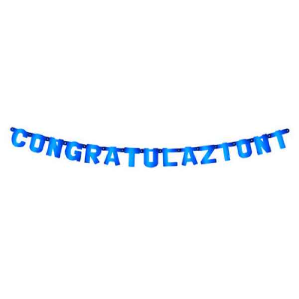 Festone Congratulazioni XL Blu Metallizzato 225 cm 1 Pz