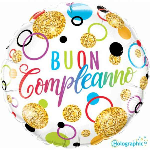 Pallone foil - 46 cm Buon Compleanno Multicolor 1 Pz