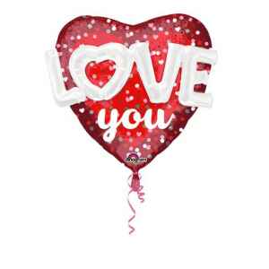 Pallone foil Multi-balloon - 91 cm Love Hearts e Dots a Cuore 1 Pz