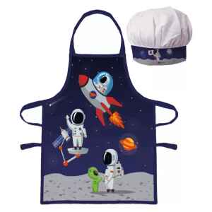 Set Grembiule e Cappello Bambino Astronauta 2 Pz